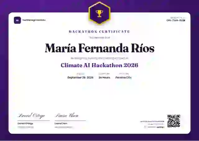 Icon Badge Violet hackathon certificate template