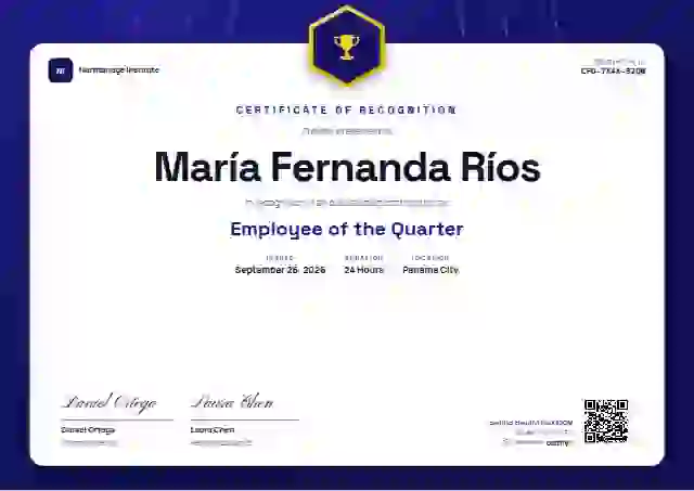 Icon Badge Indigo employee recognition certificate template