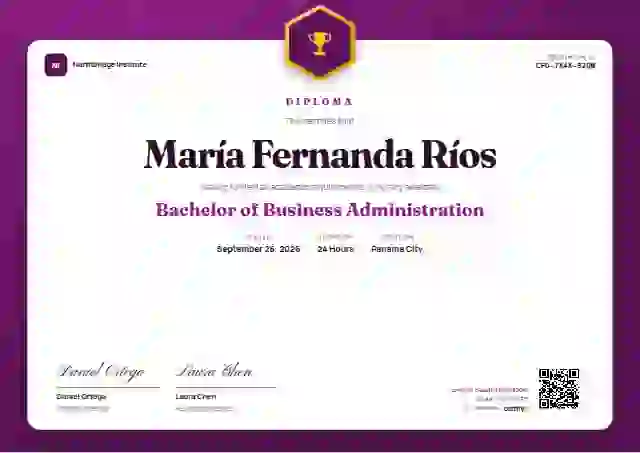 Icon Badge Plum academic diploma certificate template