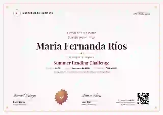 Classic Seal Rose school and kids certificate template