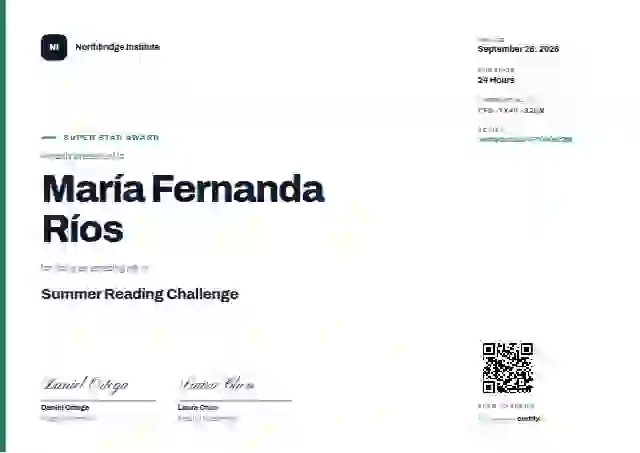 Modern Minimal Jade school and kids certificate template