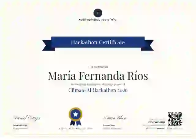 Ribbon Banner Navy hackathon certificate template