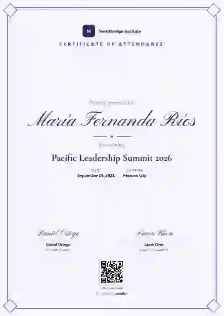Cascade event attendance certificate template