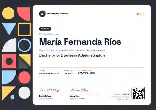 Geometric Graphite Coral academic diploma certificate template