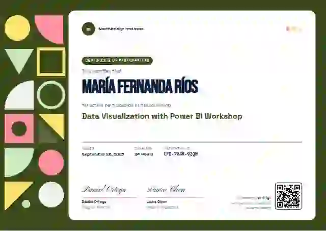 Geometric Olive webinar and workshop certificate template