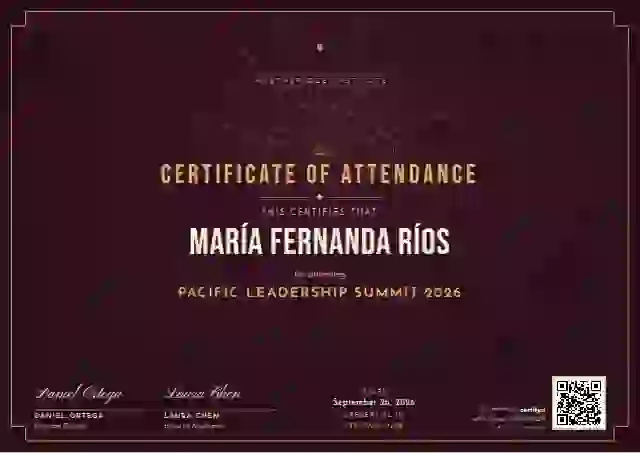 Art Deco Garnet event attendance certificate template