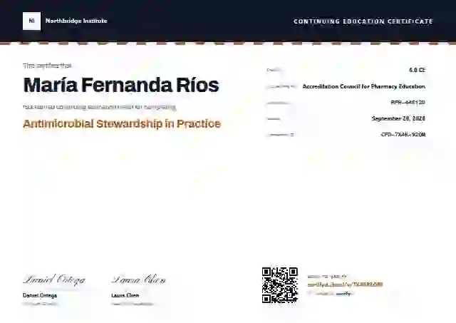 Regent continuing education certificate template