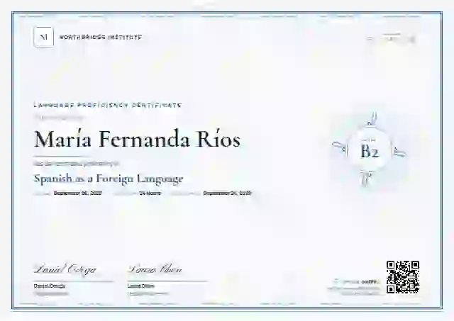 Guilloche Steel language proficiency certificate template