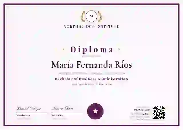Academic Crest Plum academic diploma certificate template