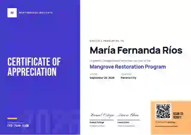 Color Block Indigo volunteer appreciation certificate template