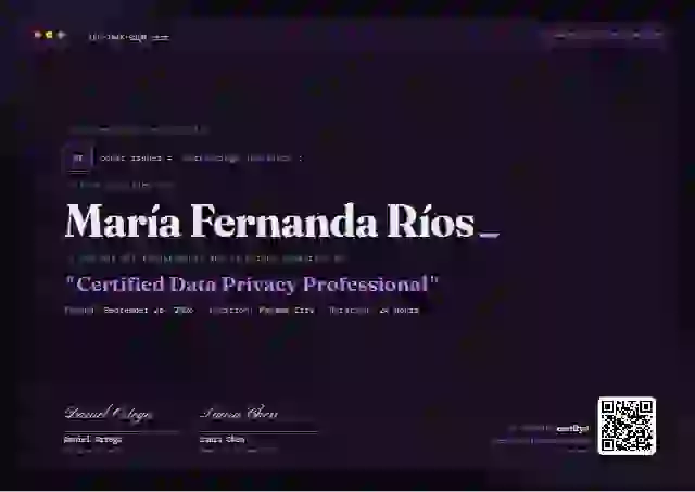 Tech Mono Grape professional certification certificate template