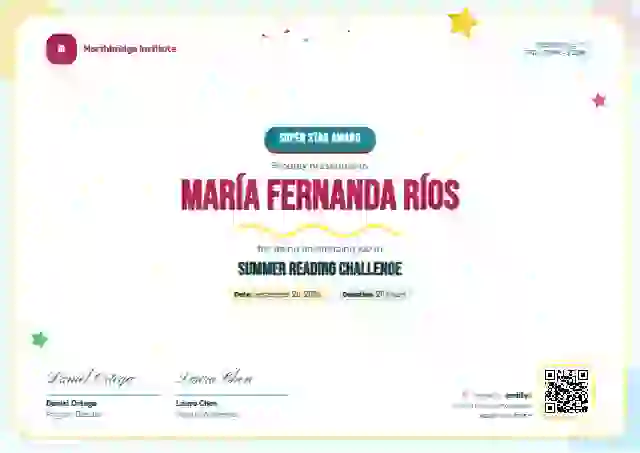 Playful Aqua school and kids certificate template