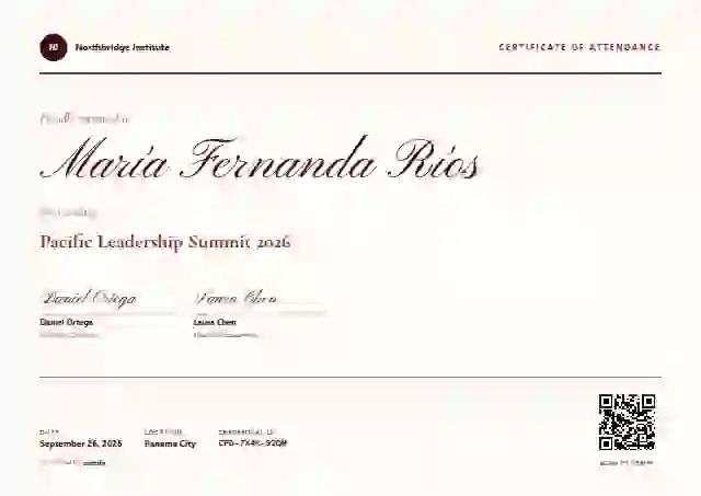 Coral event attendance certificate template