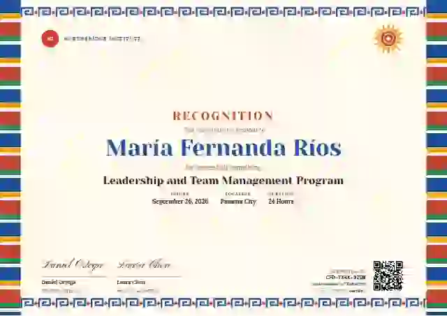 Plantilla de certificado Greca Folk de latinoamérica