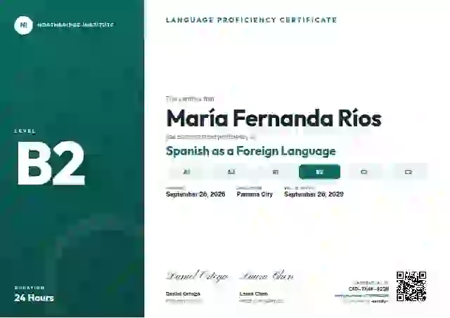 Plantilla de certificado Level Ladder de dominio de idiomas