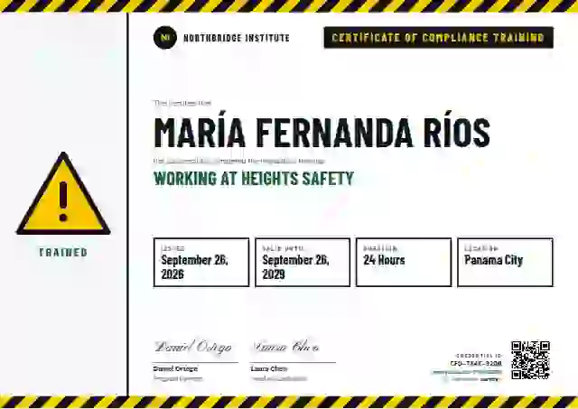 Plantilla de certificado Safety Card de cumplimiento y seguridad