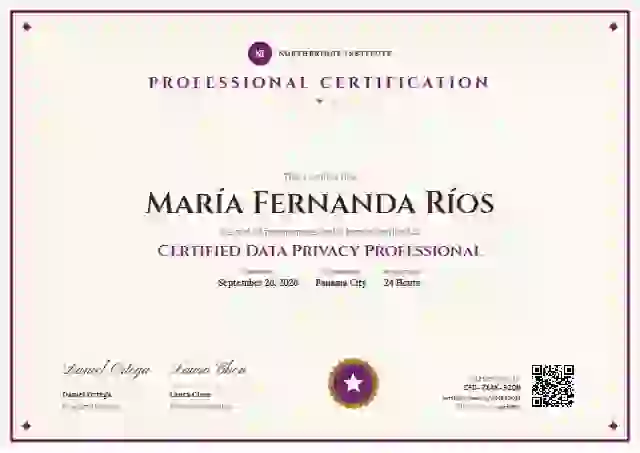 Double Frame Diploma Fuchsia professional certification certificate template