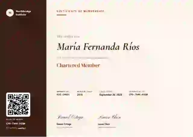 Zenith membership certificate template