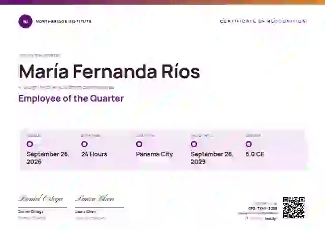 Training Timeline Orchid employee recognition certificate template