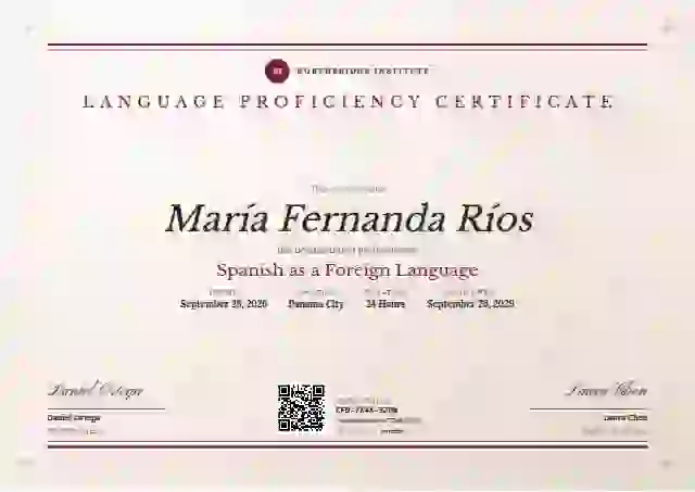 Letterpress Raspberry language proficiency certificate template