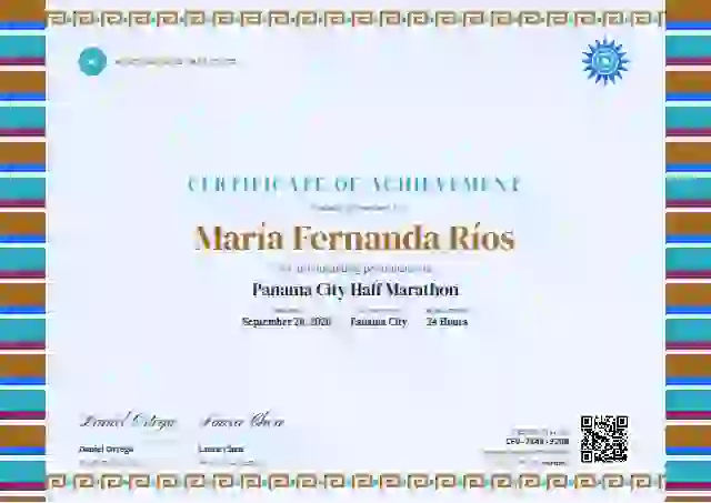 Plantilla de certificado Greca Folk Amber de deportes