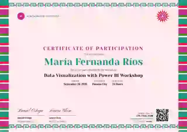 Plantilla de certificado Greca Folk Seafoam de webinar y taller