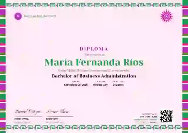 Plantilla de certificado Greca Folk Jade de diploma académico