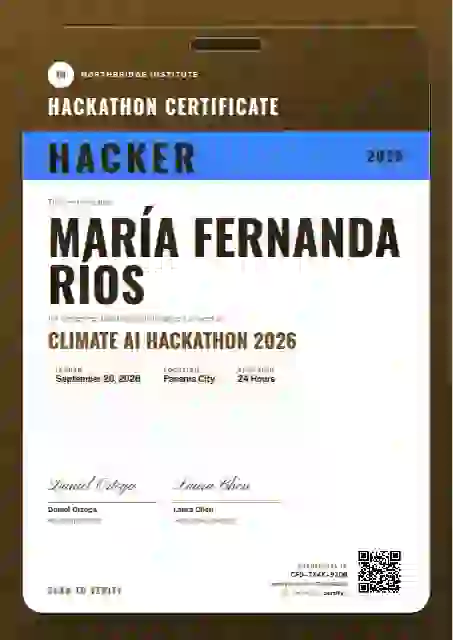 Plantilla de certificado Speaker Pass Amber de hackatón