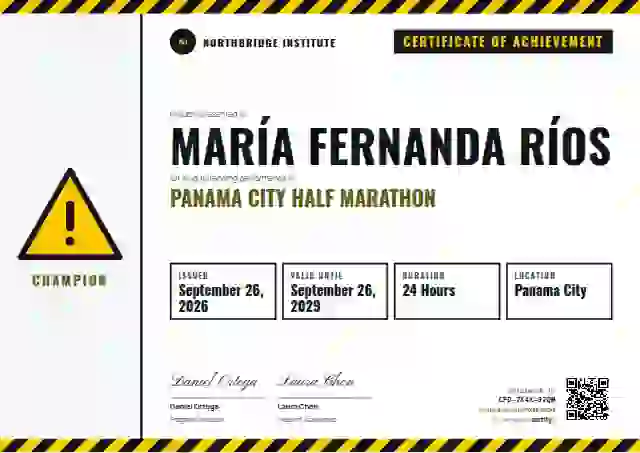 Plantilla de certificado Safety Card Lime de deportes