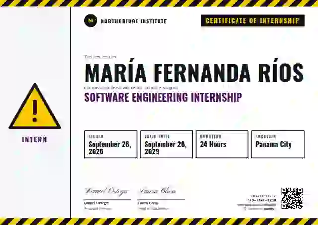 Plantilla de certificado Safety Card Orchid de pasantía