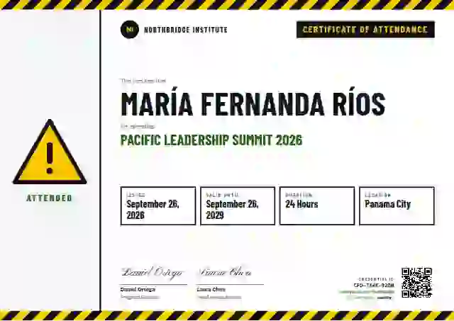Plantilla de certificado Safety Card Fern de asistencia a eventos