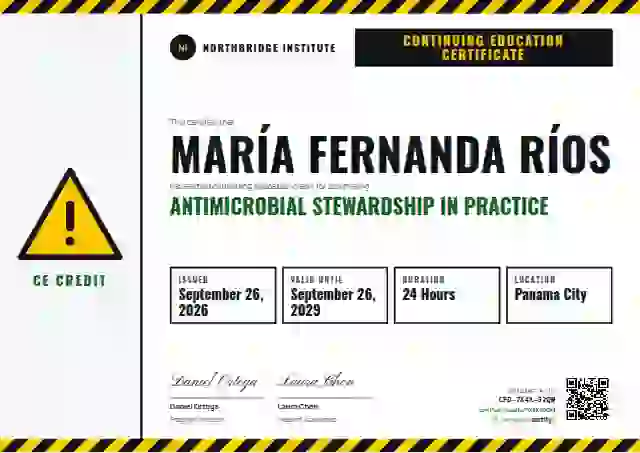 Plantilla de certificado Safety Card Meadow de educación continua