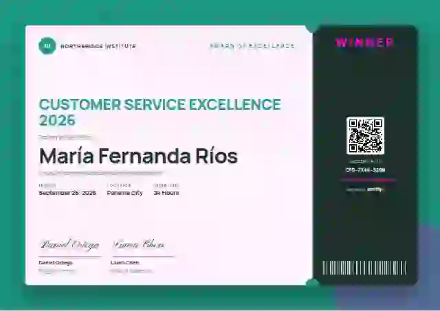 Plantilla de certificado Workshop Ticket Seafoam de premios y logros