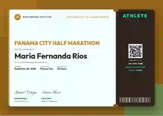 Plantilla de certificado Workshop Ticket Amber de deportes