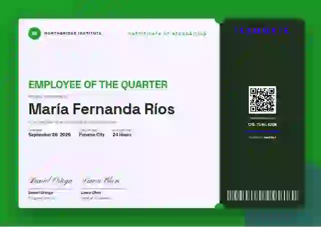 Plantilla de certificado Workshop Ticket Meadow de reconocimiento a colaboradores