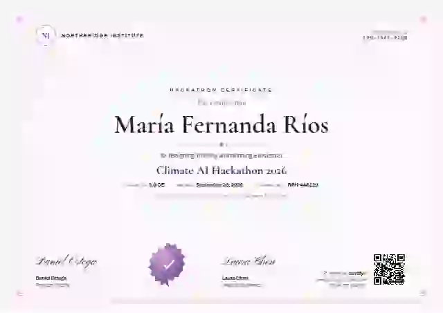 Plantilla de certificado Classic Seal Amethyst de hackatón