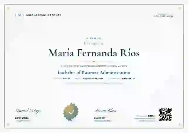 Plantilla de certificado Classic Seal Cerulean de diploma académico