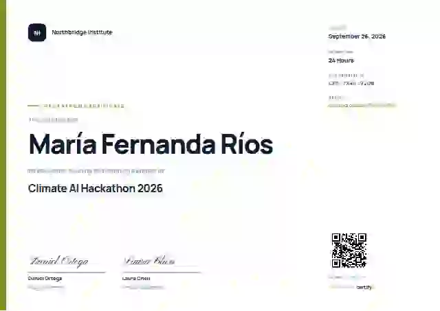 Plantilla de certificado Modern Minimal Soft Lime de hackatón