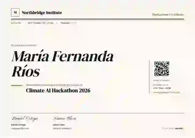 Plantilla de certificado Editorial Serif Lime de hackatón