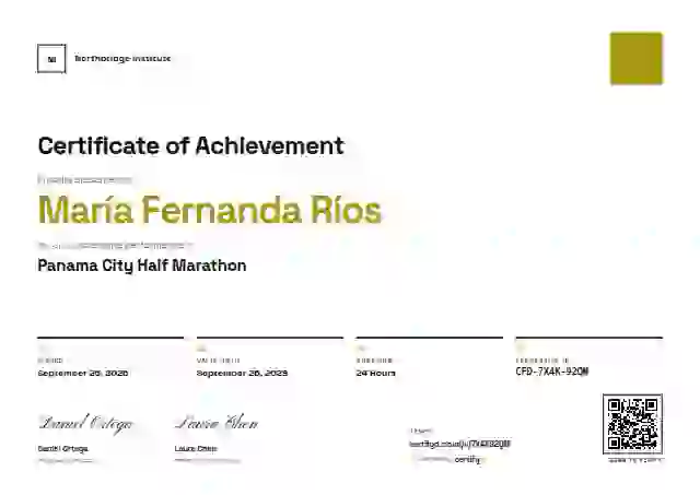 Plantilla de certificado Swiss Grid Marigold de deportes