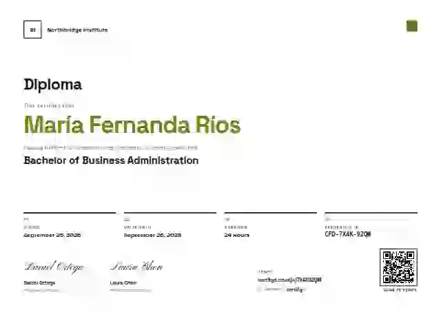 Plantilla de certificado Swiss Grid Soft Lime de diploma académico
