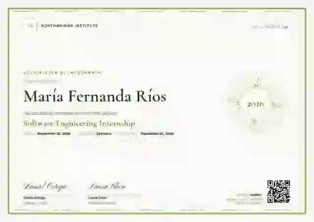 Plantilla de certificado Guilloche Lime de pasantía