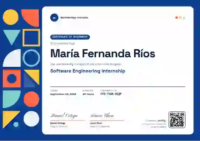 Geometric internship certificate template