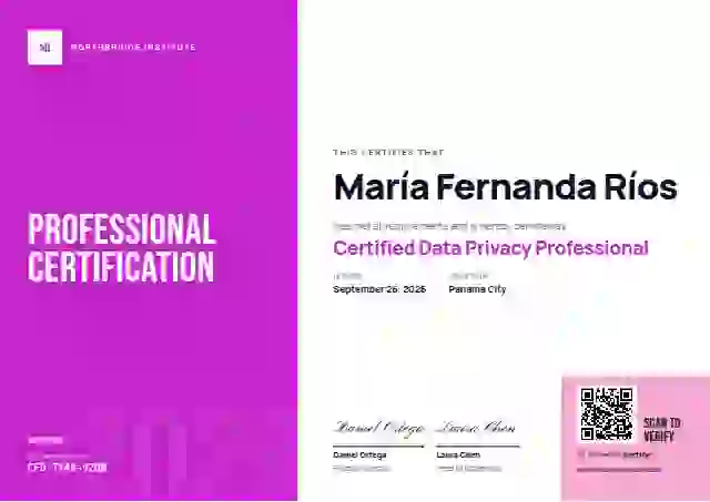Plantilla de certificado Color Block Fuchsia de certificación profesional