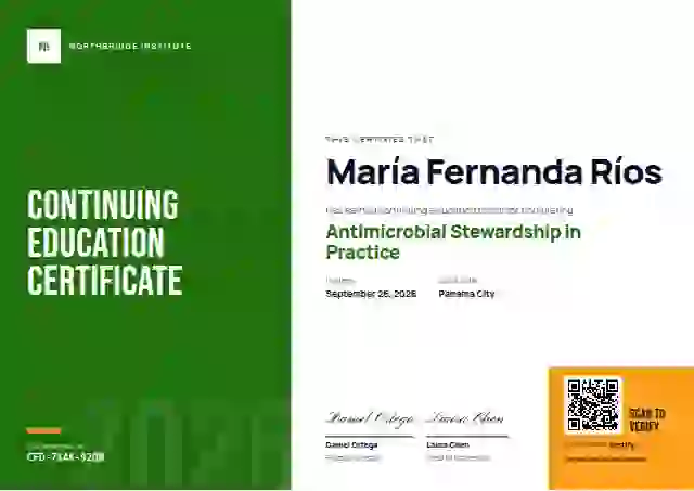 Plantilla de certificado Color Block Soft Fern de educación continua