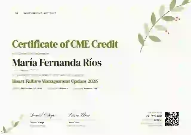 Plantilla de certificado Botanical Lime de salud y educación médica continua