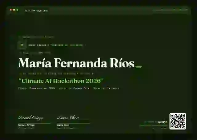 Plantilla de certificado Tech Mono Fern de hackatón