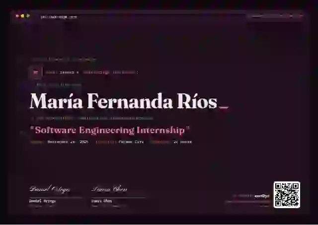Plantilla de certificado Tech Mono Raspberry de pasantía
