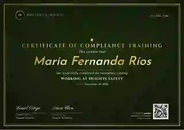 Plantilla de certificado Luxury Foil Fern de cumplimiento y seguridad