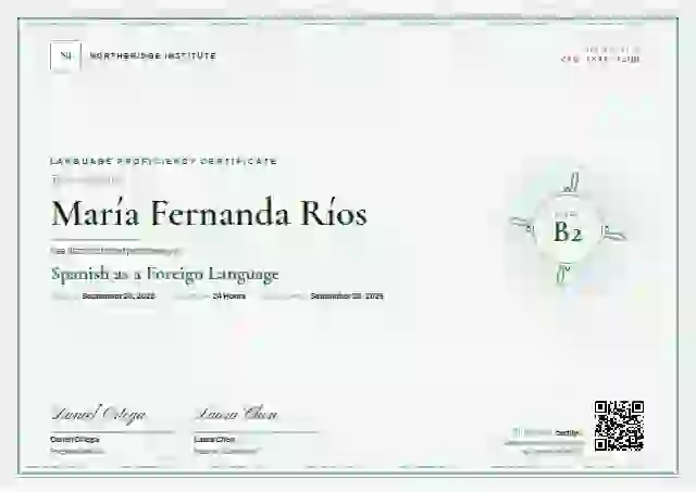 Guilloche language proficiency certificate template